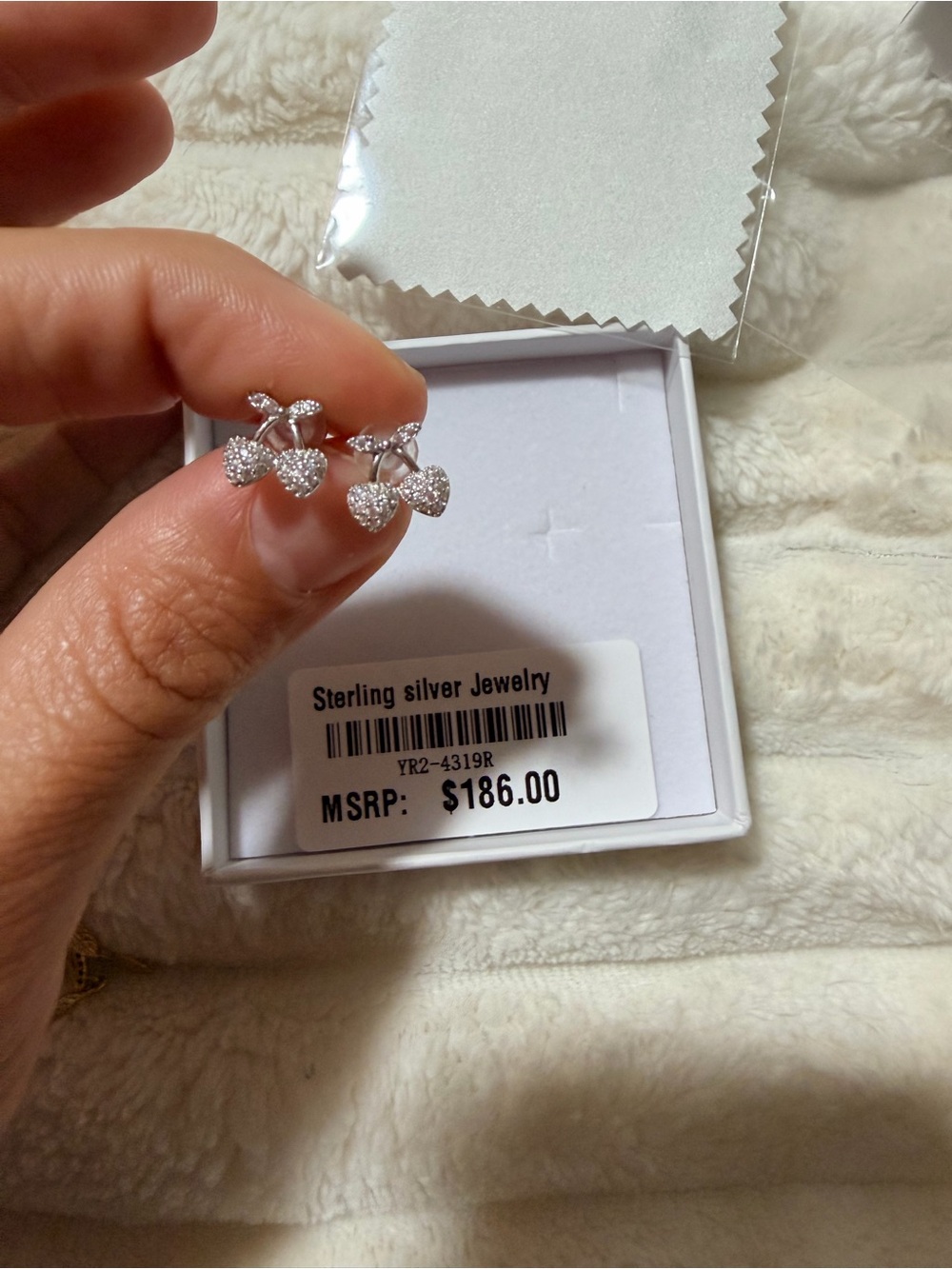 Sterling Silver Pave Heart Stud Earrings - Sparkling Silver